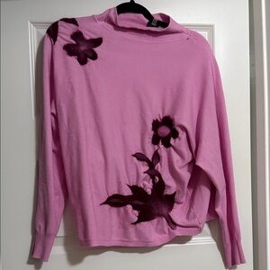Pink Floral Women's Sweater